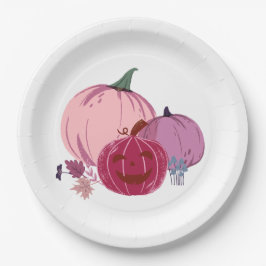 Pumpkin zu reden über Papier Teller