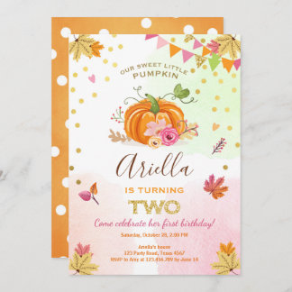 Pumpkin zweite Geburtstag Einladung Herbst Herbst