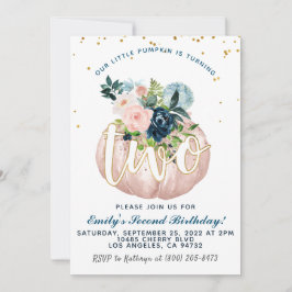 Pumpkin zweite Geburtstagseinladung Einladung