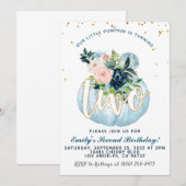 Pumpkin zweite Geburtstagseinladung Einladung (Vorne/Hinten)