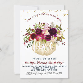 Pumpkin zweite Geburtstagseinladung Einladung