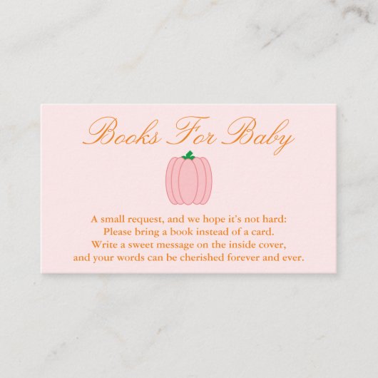 Pumpkinduschbücher für Baby Begleitkarte (Vorderseite)