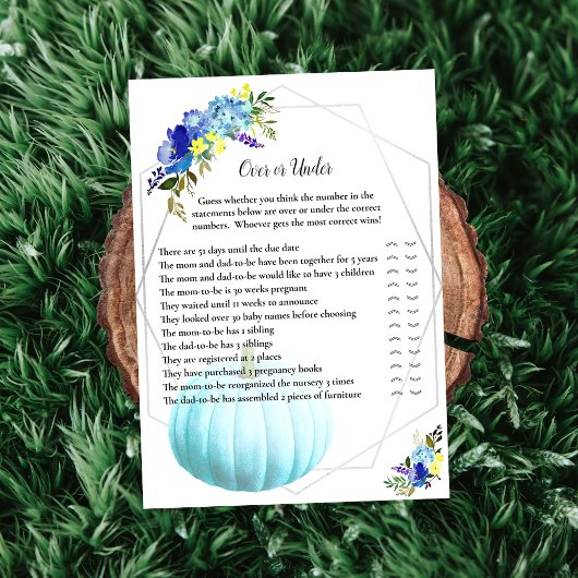 Pumpkindusche oben oder darunter | Blau Einladung