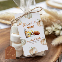 Pumpkinfußbälle stoßen Couple Dusche-Gefallen-Tag Geschenkanhänger