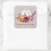 Pumpking Fall Baby Dusche bevorzugt Quadratischer Aufkleber (Tasche)