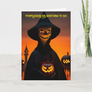 Pumpkinhead hat etwas zu Halloween Karte