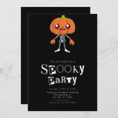 Pumpkinhead Niedlich Modernes Minimalistisches Hal Einladung (Vorne/Hinten)