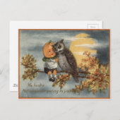 Pumpkinhead Owl Full Moon Tree Pumpkin Postkarte (Vorne/Hinten)