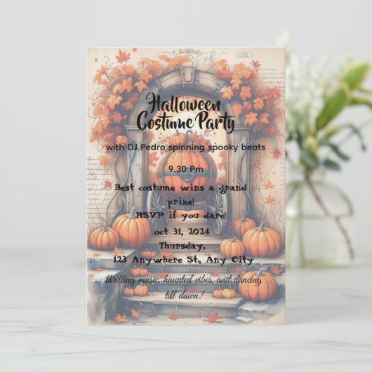 Pumpkinlicious Halloween-Party Einladung (Stehend Vorderseite)