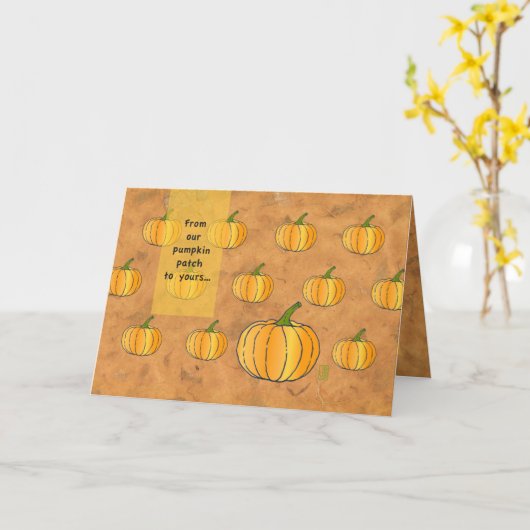 PumpkinPatch & BIG Pumpkin Erntedank Karte (Gelbe Blume)