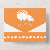 Pumpkinpflaster in Orange All In One Einladung (Rückseite)