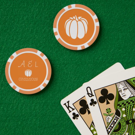 Pumpkinpflaster in Orange Pokerchips (Pokertisch (doppelt))