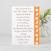 Pumpkinpflaster in Orange Wedding Einladung (Stehend Vorderseite)