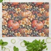 Pumpkinpflaster und Taglilien Geschirrtuch (Gefaltet)