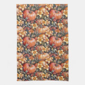 Pumpkinpflaster und Taglilien Geschirrtuch (Vertikal)