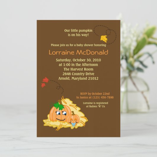 Pumpkins 12x18 Herbst Herbstdusche Einladung (Stehend Vorderseite)