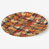 Pumpkins Ahorn Blätter Herbstplatten Pappteller (Schrägansicht)