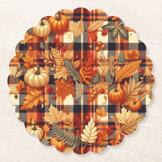 Pumpkins Ahorn Blätter Herbstplatten Untersetzer (Vorderseite)
