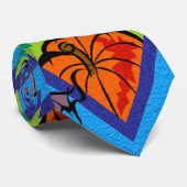 Pumpkins and Bats in Patterns of Green/Blue Krawatte (Gerollt)