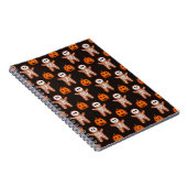 Pumpkins and Skeleton Gingerbread Halloween Design Notizblock (Rechte Seite)