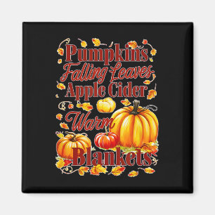 Pumpkins Apple Cider Warm Blankets Blätter Fall Ha Magnet