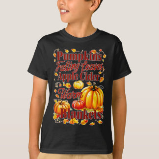 Pumpkins Apple Cider Warm Blankets Blätter Fall Ha T-Shirt