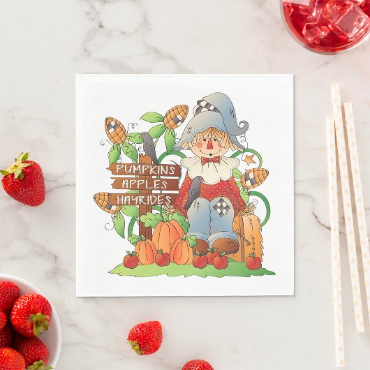 Pumpkins Apples Hayrides Napkins Serviette