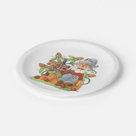 Pumpkins Apples Hayrides Paper Tellers Pappteller (Schrägansicht)