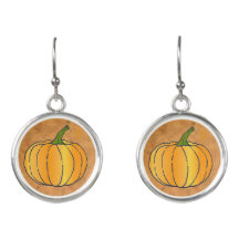 Pumpkins auf Blätter mit Rust Drop Ohrringe