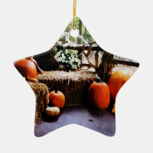 Pumpkins auf der Veranda Keramikornament (Vorne)