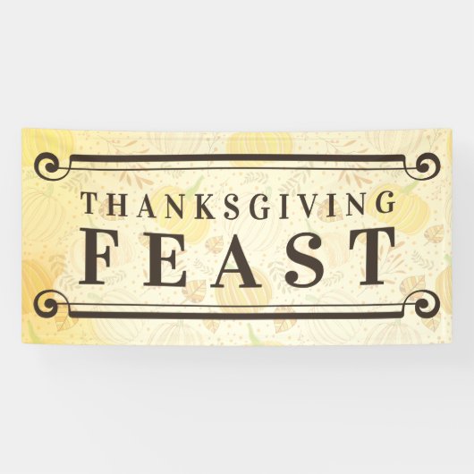 Pumpkins Autumn Fall Harvest Pattern Banner (Horizontal)