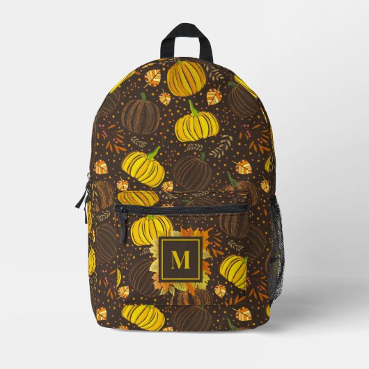 Pumpkins Autumn Fall Harvest Pattern Bedruckter Rucksack (Vorderseite)