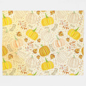 Pumpkins Autumn Fall Harvest Pattern Fleecedecke (Vorderseite (Horizontal))