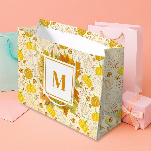 Pumpkins Autumn Fall Harvest Pattern Große Geschenktüte