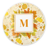 Pumpkins Autumn Fall Harvest Pattern Keramikknauf (Vorderseite)