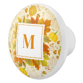 Pumpkins Autumn Fall Harvest Pattern Keramikknauf (Rechts)