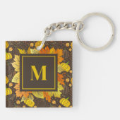 Pumpkins Autumn Fall Harvest Pattern Schlüsselanhänger (Rückseite)