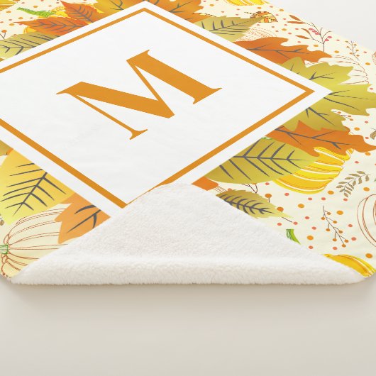 Pumpkins Autumn Fall Harvest Pattern Sherpadecke (3/4)