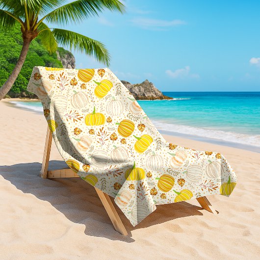 Pumpkins Autumn Fall Harvest Pattern Strandtuch