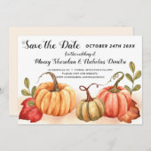 Pumpkins Autumn Hochzeit im Herbst Save the Date C Einladung (Vorne/Hinten)