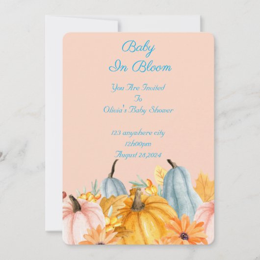 Pumpkins baby shower invitation einladung (Vorderseite)