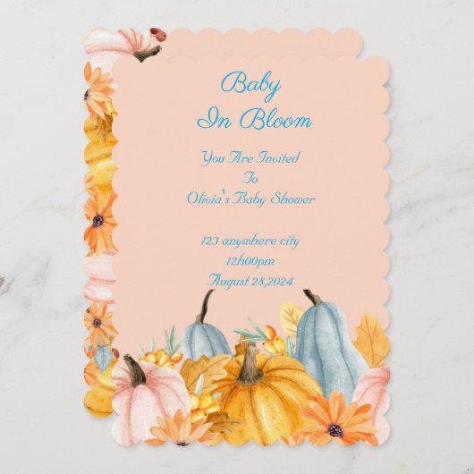 Pumpkins baby shower invitation einladung (Vorne/Hinten)