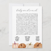 Pumpkins Baby Word Search Game Card Einladung (Vorderseite)