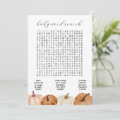 Pumpkins Baby Word Search Game Card Einladung (Stehend Vorderseite)