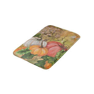 Pumpkins Bath Mat Halloween - Painting Badematte