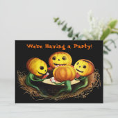 Pumpkins bei Cards Halloween-Party Einladung (Stehend Vorderseite)