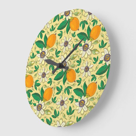 Pumpkins & Blätter: Herbsternte Große Wanduhr (Winkel)