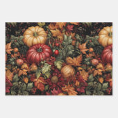 PUMPKINS-BLÄTTER IM AUTUMENFALL BLUME GESCHENKPAPIER SET (Vorderseite 2)