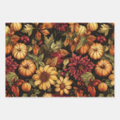 PUMPKINS-BLÄTTER IM AUTUMENFALL BLUME GESCHENKPAPIER SET (Vorderseite)