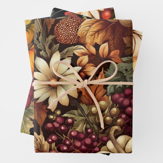 PUMPKINS-BLÄTTER IM AUTUMENFALL BLUME GESCHENKPAPIER SET (Beispiel)